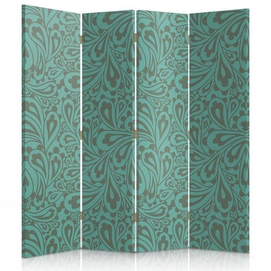Room divider, Wallpaper in turquoise