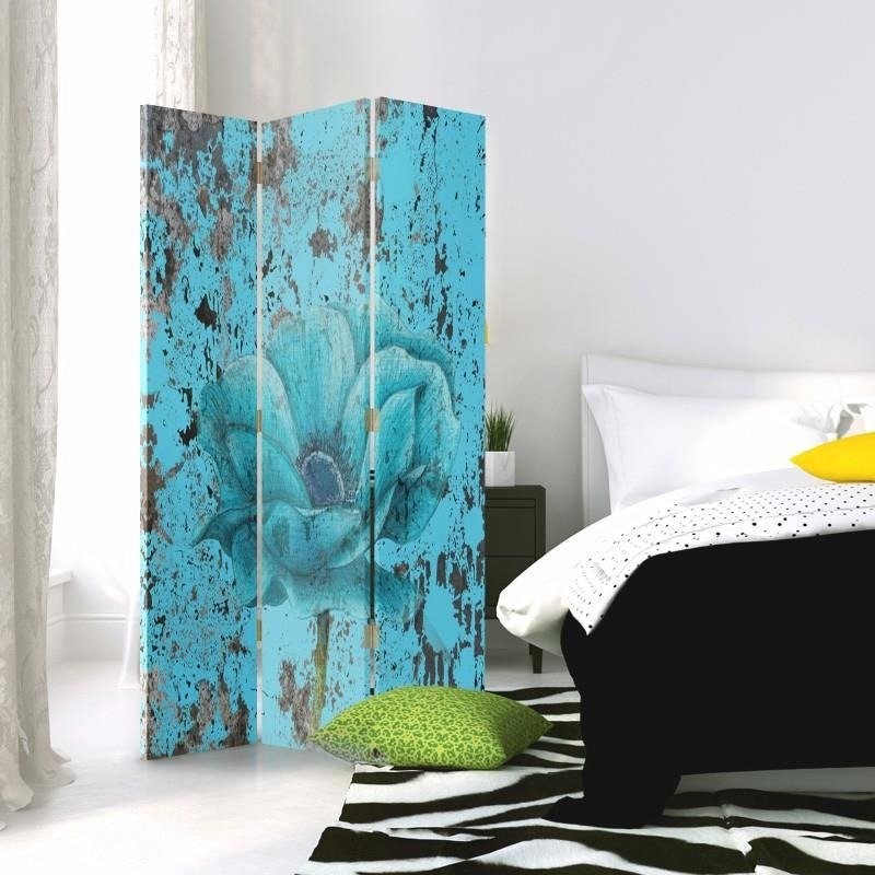 3-jų Dalių Kambario Pertvara Mėlynoji Gėlė 360