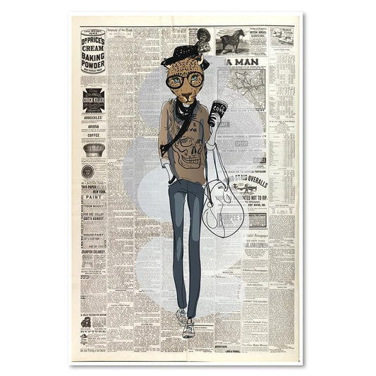 Paveikslas Ant Drobės Hipsteris Leopardas