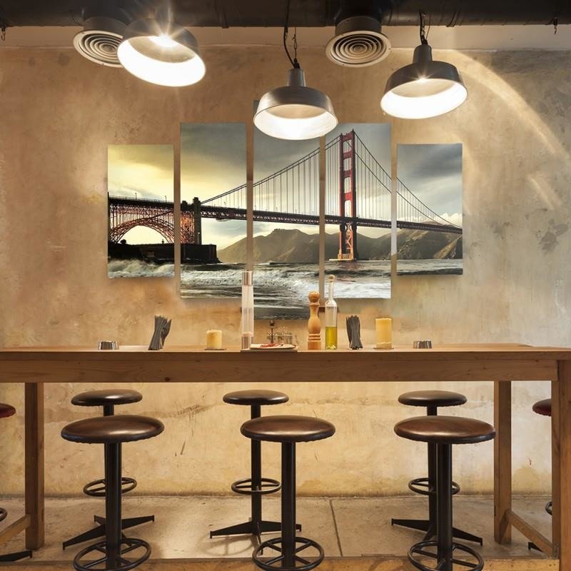 Paveikslai Ant Drobės Tiltas Virš Upės