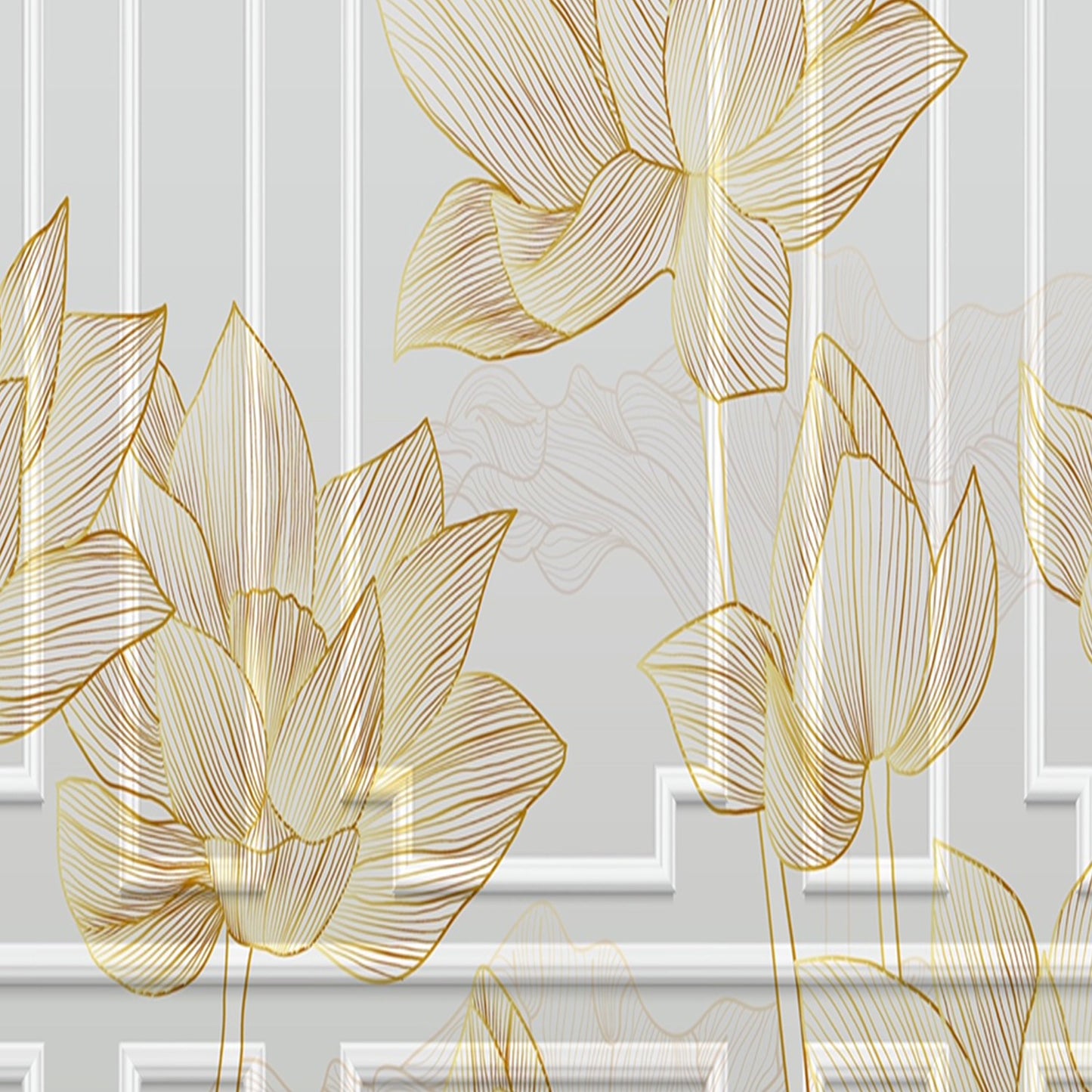 3-ių Dalių Kambario Pertvara Gėlių Dizainas 360