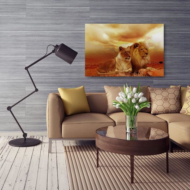 Paveikslas Ant Drobės Liūtų Pora