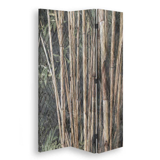 Room divider, Bamboo stalks in brown