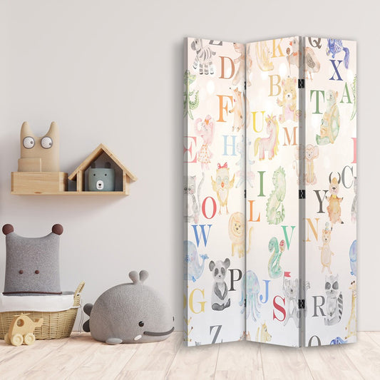 3-ių Dalių Kambario Pertvara Raidės Su Gyvūnais 360
