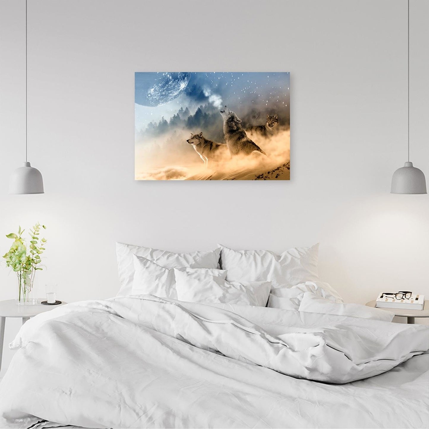 Paveikslas Ant Drobės Staugiantys Vilkai