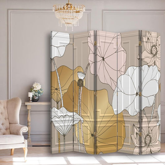 5-ių Dalių Kambario Pertvara Vintažinės Gėlės