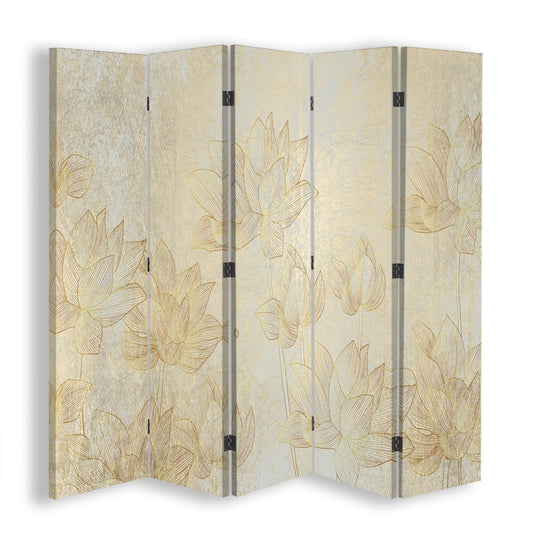 Room divider, Gold flowers