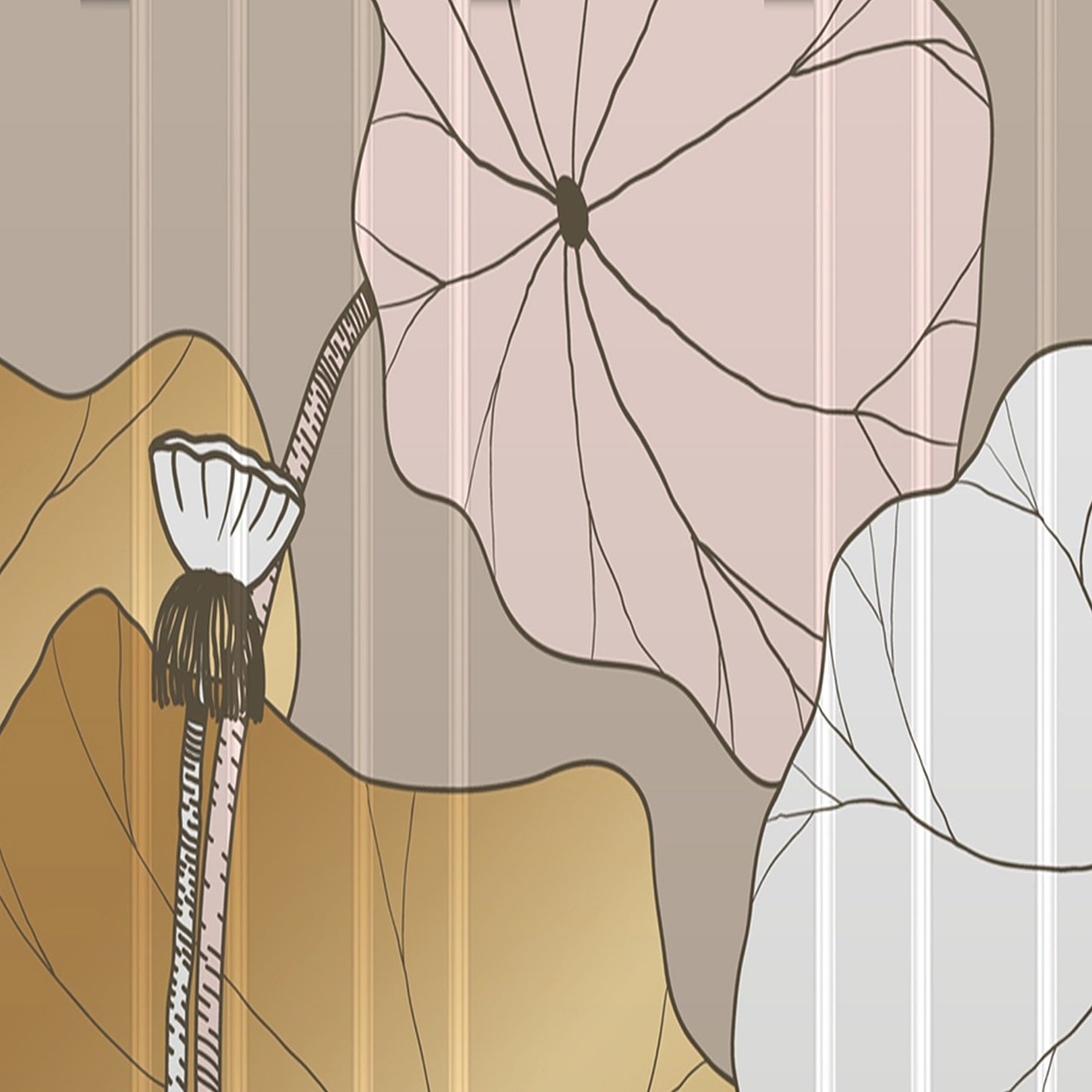 5-ių Dalių Kambario Pertvara Vintažinės Gėlės