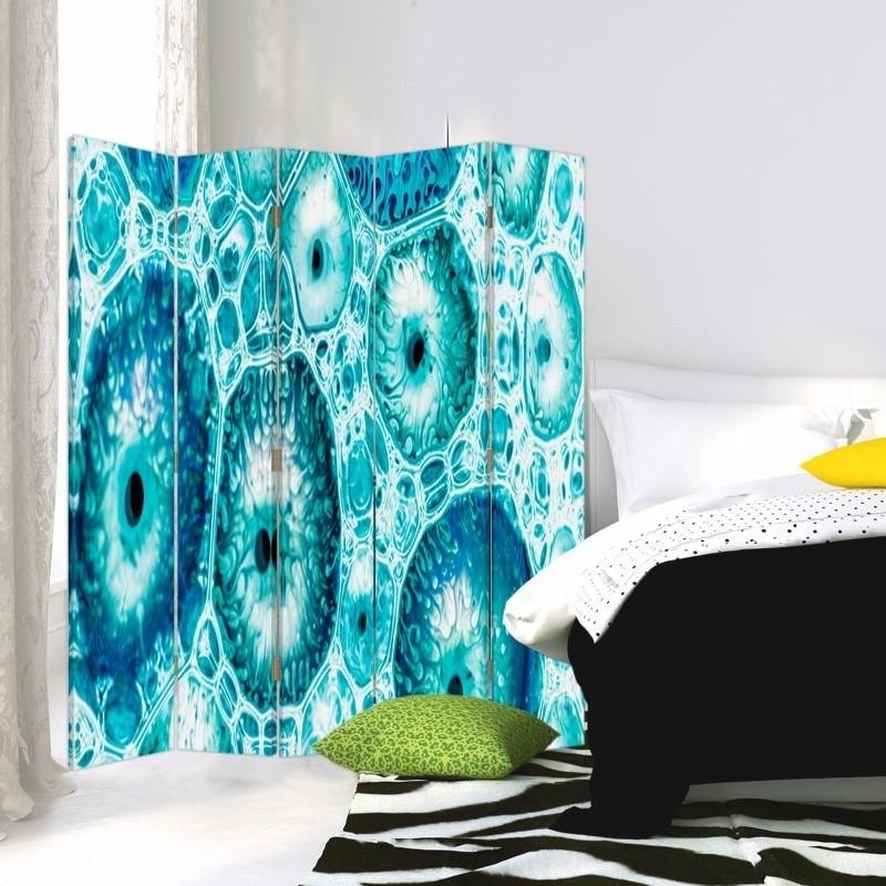 5-ių Dalių Kambario Pertvara Blue 3D