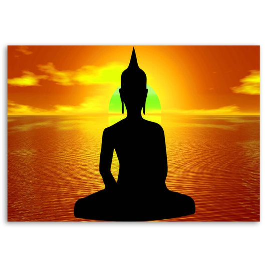 Deco panel, Buddha meditating at sunrise, 1-panel
