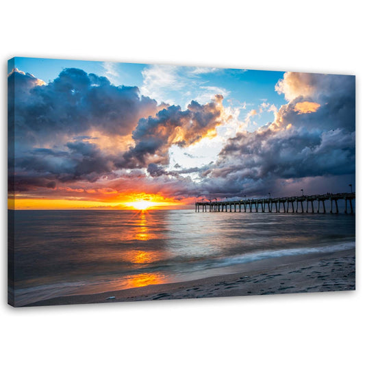 Canvas, Pier at sunset