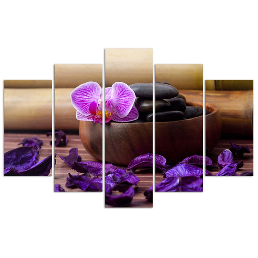 Paveikslai Ant Drobės Zen Kompozicija Su Rausvomis Orchidėjomis