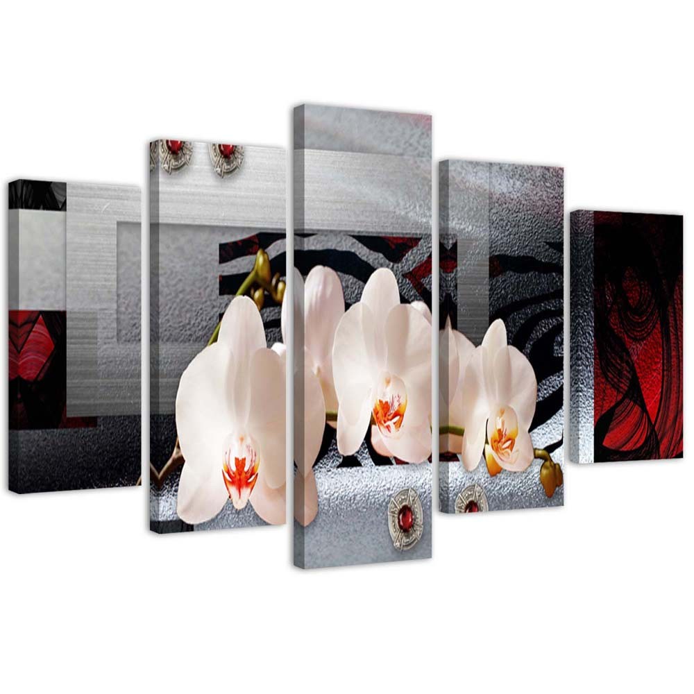 Canvas, White orchids