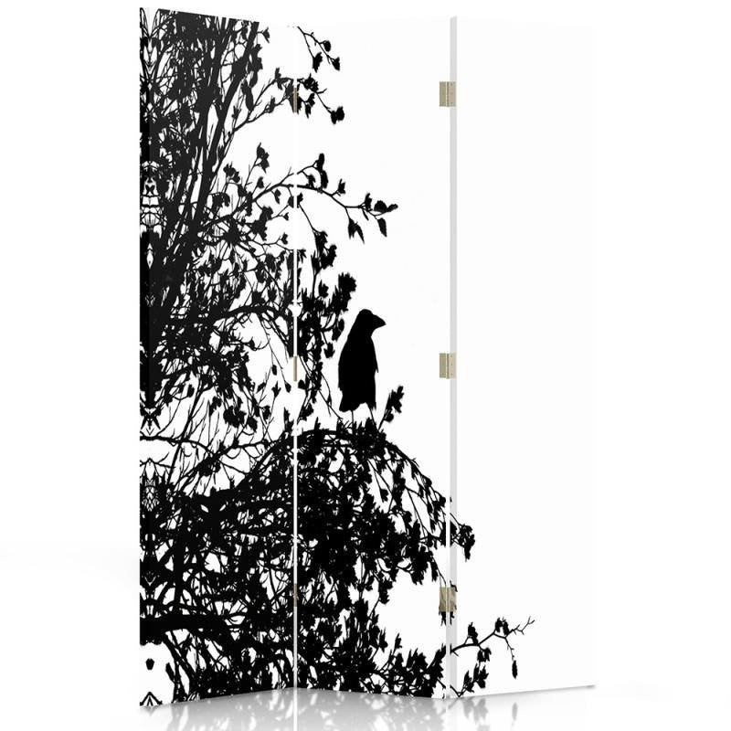 Room divider, Black bird on branch