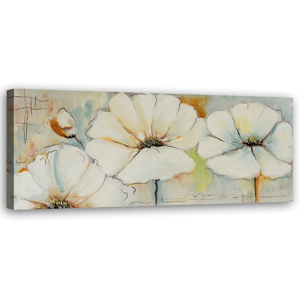 Canvas, Three flowers and a bud