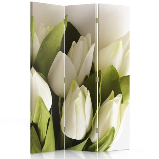 Room divider, Fresh white tulips