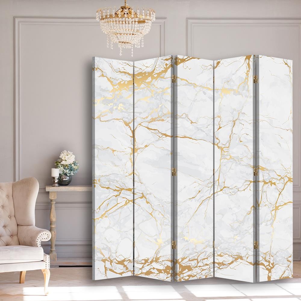 5-ių Dalių Kambario Pertvara Šviesus Marmuras