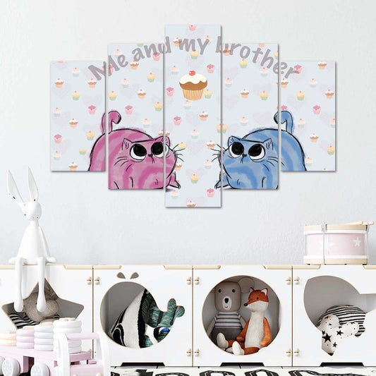 Vaikiškas Paveikslas Du Kačiukai