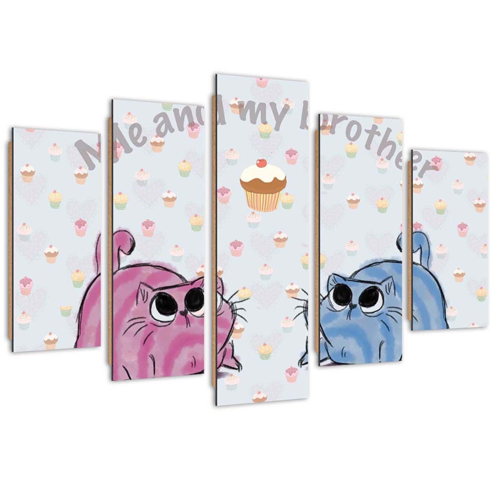 Vaikiškas Paveikslas Du Kačiukai