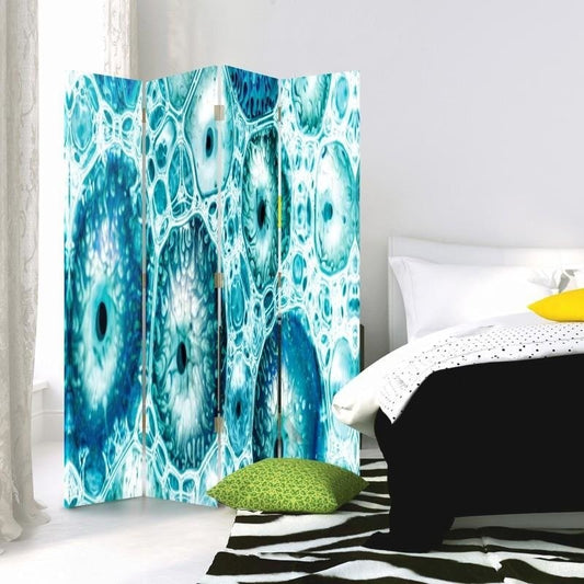 4-ių Dalių Kambario Pertvara Mėlynas Raštas