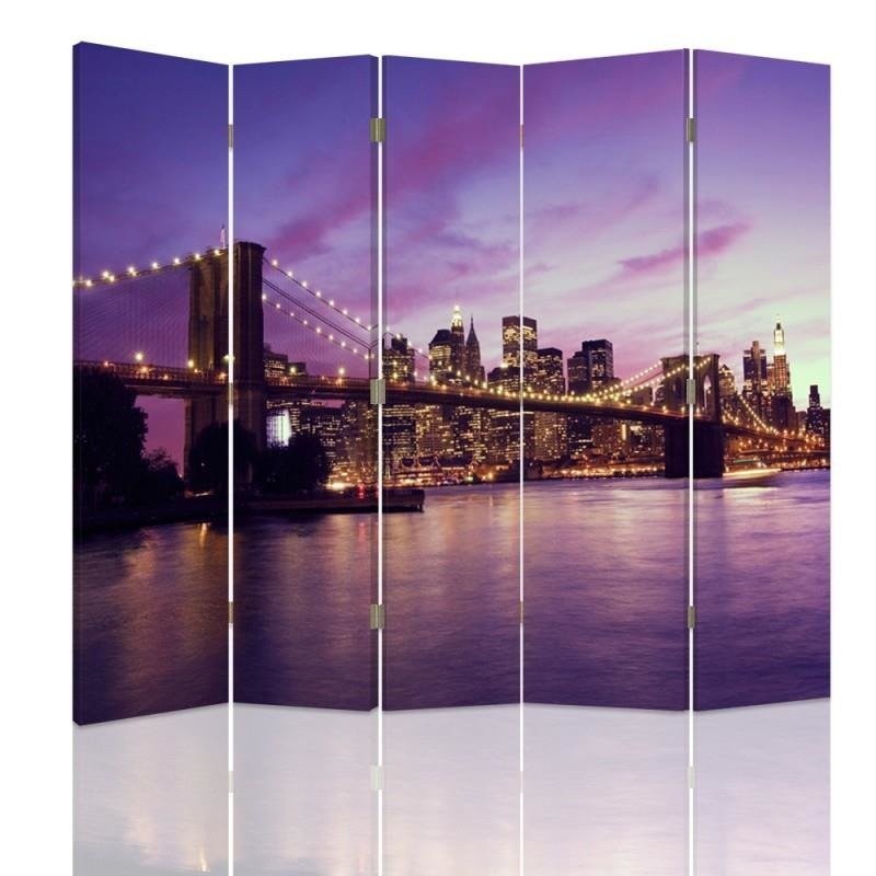 Room divider, Manhattan submerged in purple