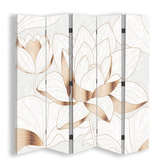 Room divider, Lotus flower in beige