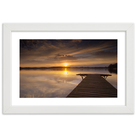 Picture in frame, Pier on a lake