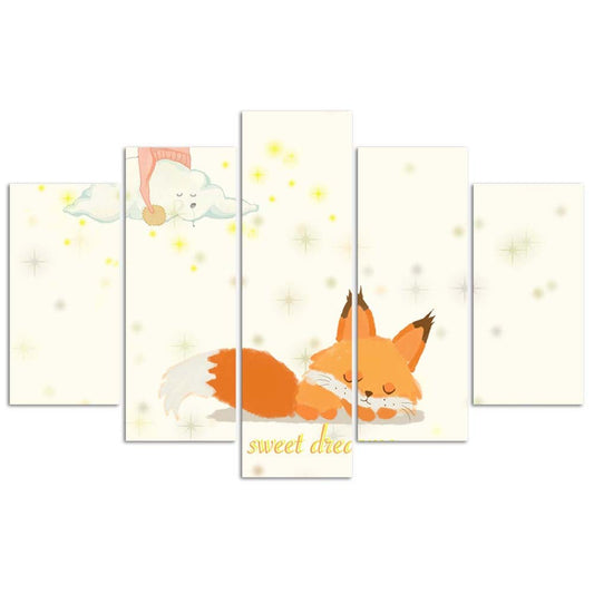 Deco panel, Sweet dreams fox, 5 assorted items