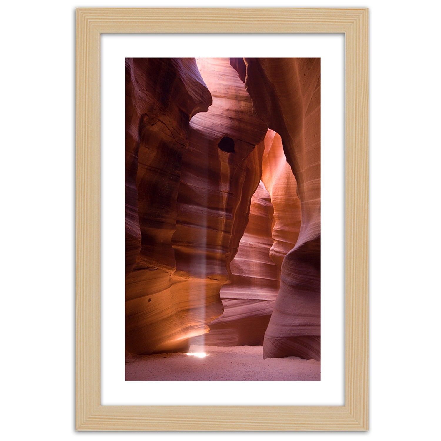 Picture in frame, Sunrays in a cave