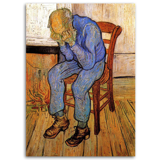 Paveikslas Ant Drobės Senas Sielvartaujantis Žmogus - V. Van Gogh Reprodukcija
