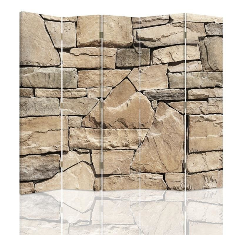 Room divider, Beige sandstone wall