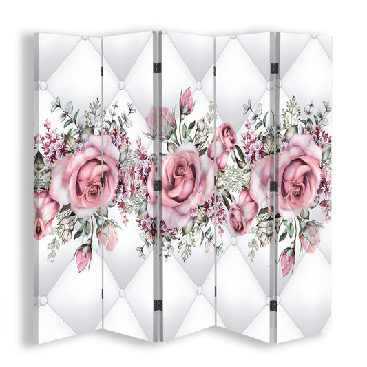 Room divider, Roses on quilted texture