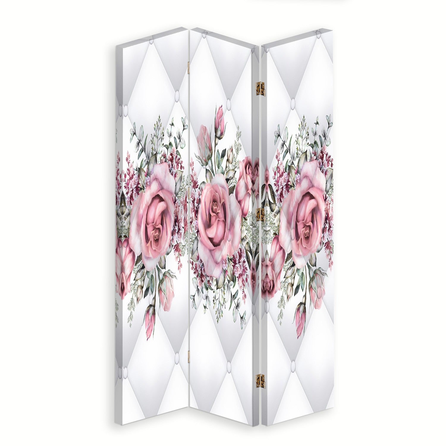 Room divider, Roses on a quilted texture