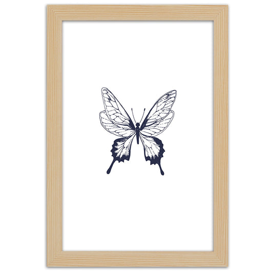 Picture in frame, Drawn butterfly