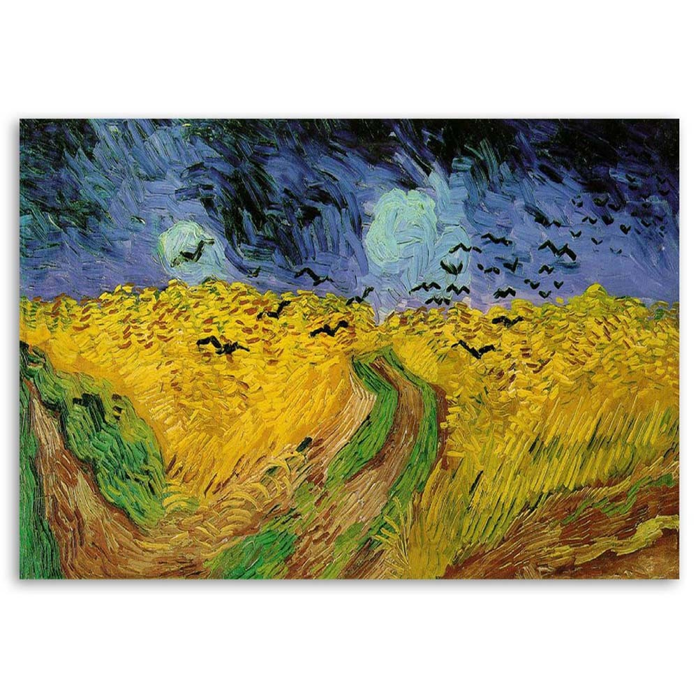 Paveikslas Ant Drobės Kviečių Laukas Su Varnomis - V. Van Gogh Reprodukcija