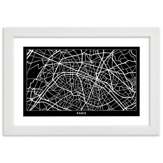 Picture in frame, City plan paris