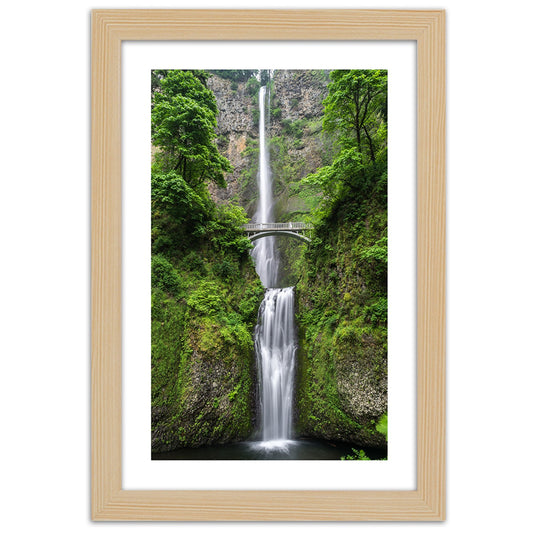 Picture in frame, Bridge over a waterfall