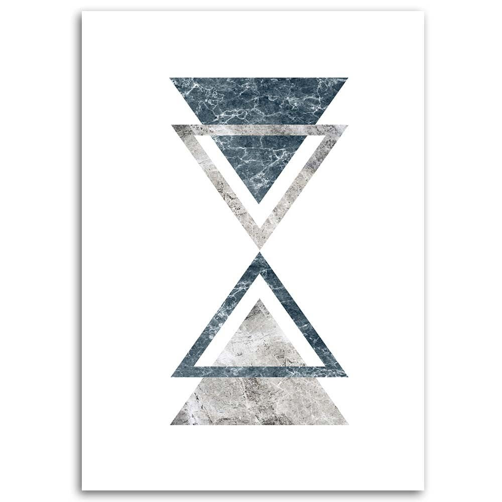 Deco panel, Abstract with marble triangles, 1-panel