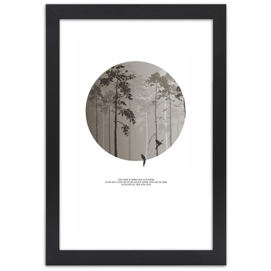 Picture in frame, Birds in a forest