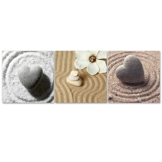 Deco panel, Heart in the sand, 3-part