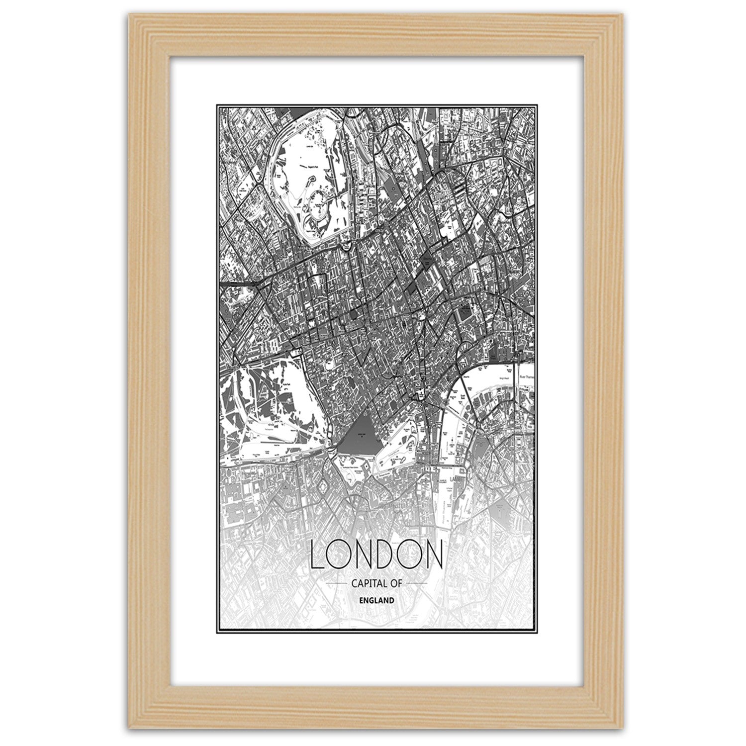 Picture in frame, Plan of london