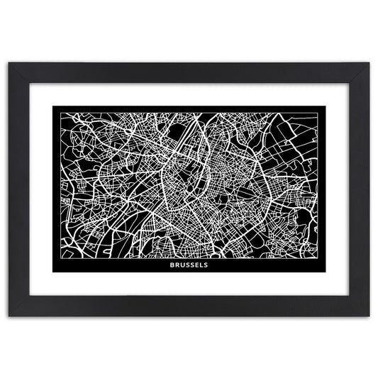 Picture in frame, City plan brussels