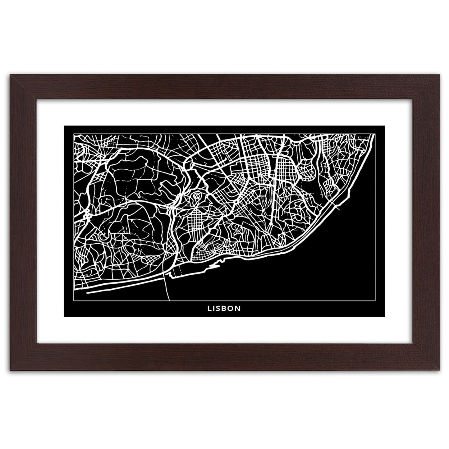 Picture in frame, City plan lisbon