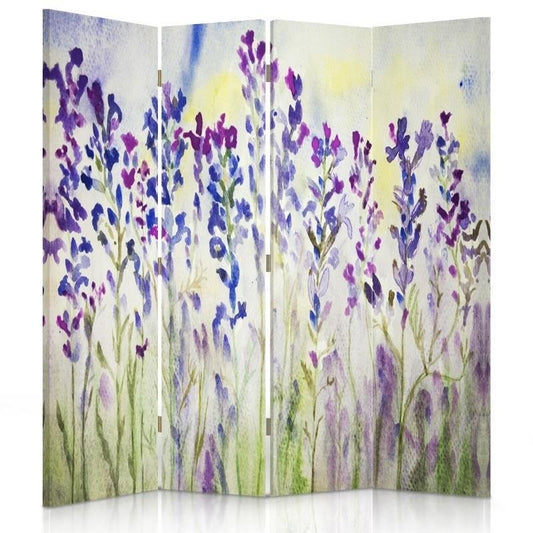 Room divider, Painted flowers on white background