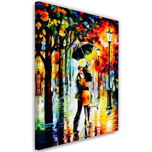 Canvas, Couple in love under an umbrella