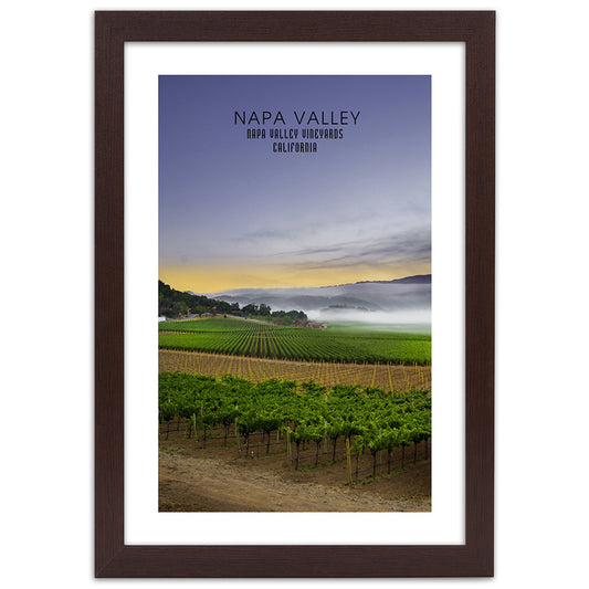 Picture in frame, Evening above napa valley