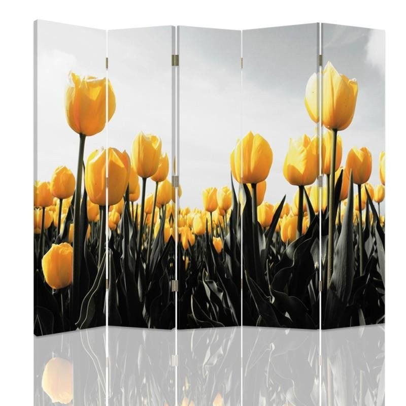 Room divider, A meadow of yellow tulips