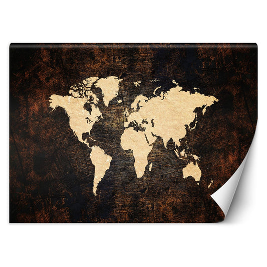 Wallpaper, World map in brown