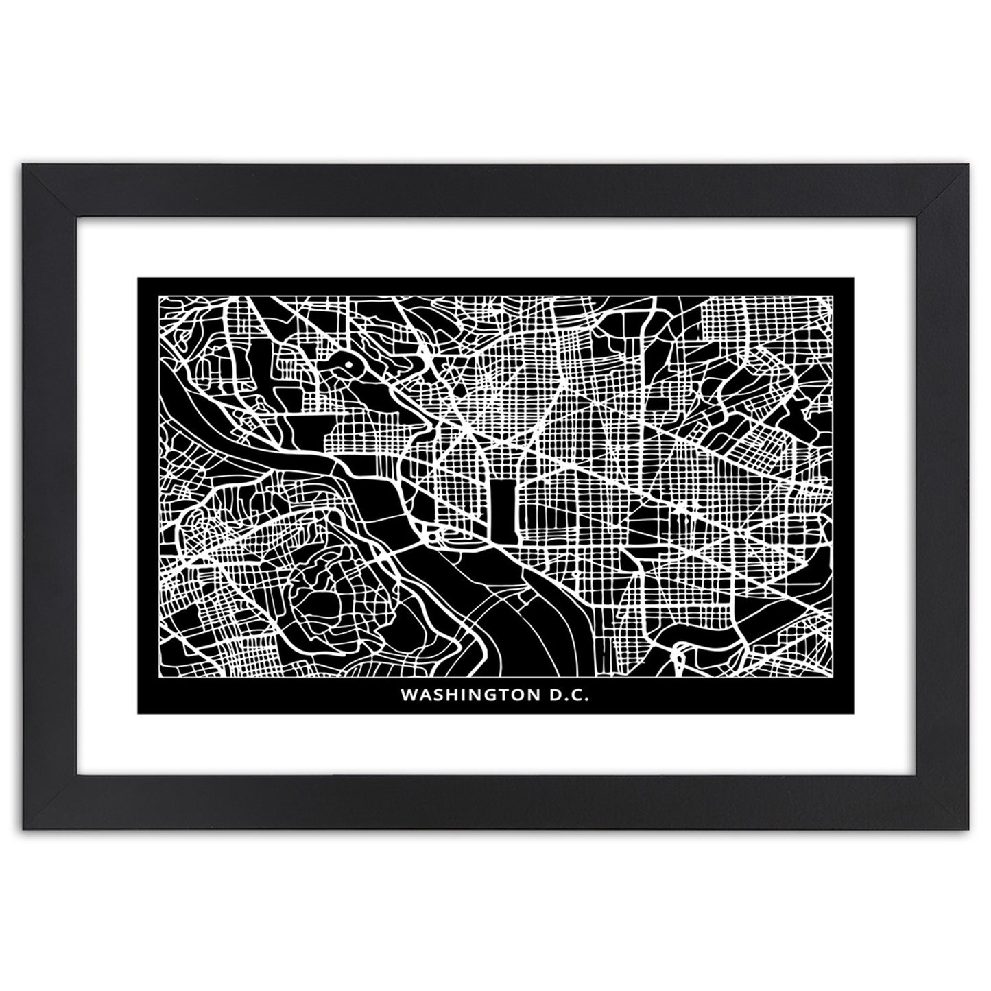 Picture in frame, City plan washington