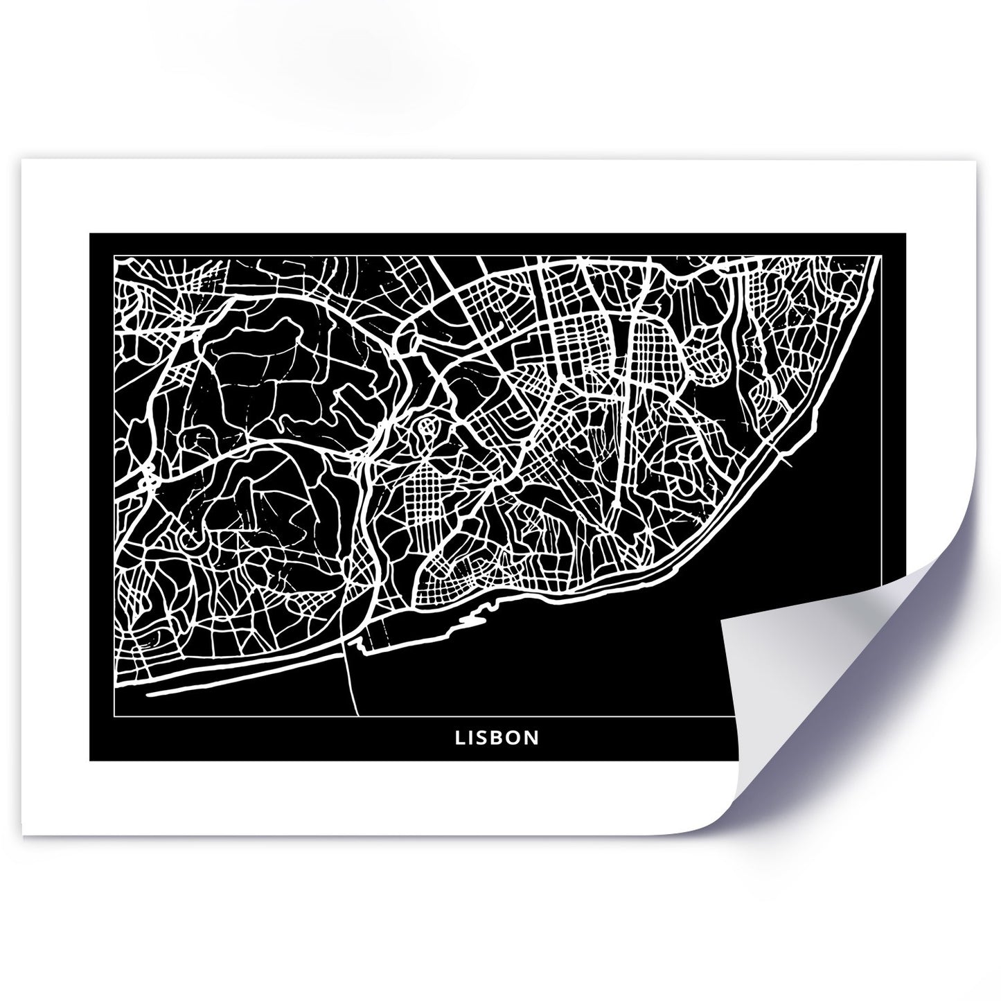 Poster, City plan lisbon